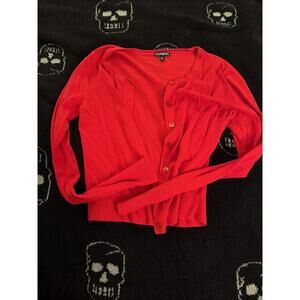 Womens Express Red Long Sleeve Open Front Cardigan XS EUC